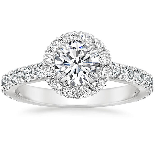 Luxe Sienna Halo Diamond Engagement Ring [Setting Only] - EC100 With 0.31 Carat Round Shape Lab Diamond