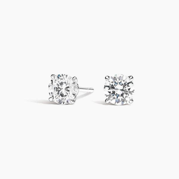Four Claw Prong Round Diamond Stud Earrings (Setting Only) - DC007