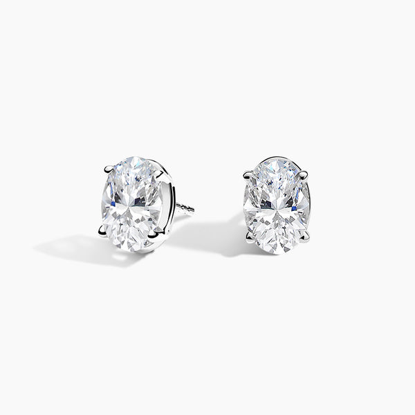 Four-Prong Oval Diamond Stud Earrings (Setting Only) - DC011