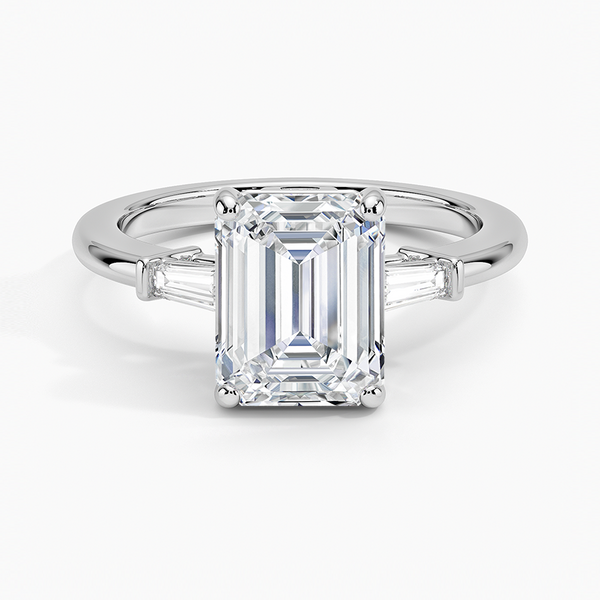 Tapered Baguette Three Stone Diamond Engagement Ring  [Setting Only] - EC118E