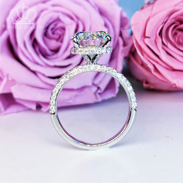 Poetry of Love Enchanting Three Side Stone Diamond Engagement Ring [Setting Only] - LGV006 With 1.85 Carat Round Shape Lab Diamond