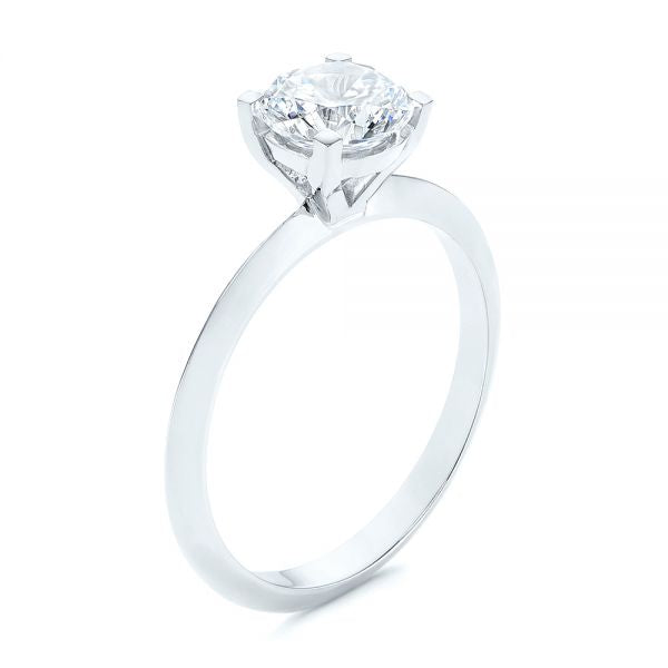 Four Prong Round Brilliant Engagement Ring [Setting Only] - EC024 With 0.3 Carat Round Shape Natural Diamond