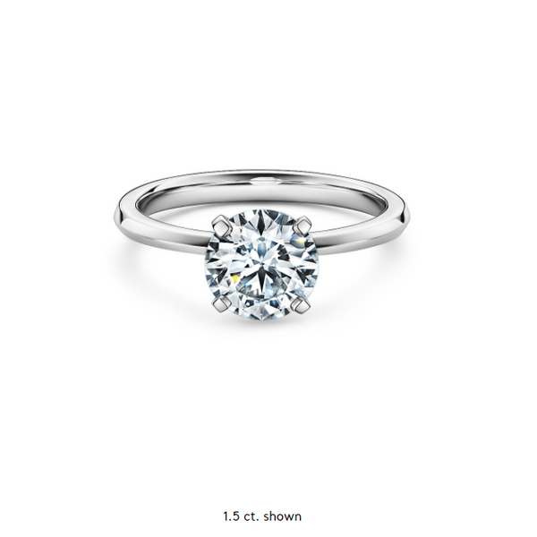 Four Prong Solitaire Round Brilliant Engagement Ring [Setting Only] - EC005 With 1.51 Carat Round Shape Lab Diamond