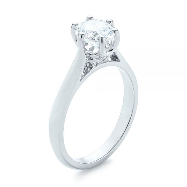 Bague de fiançailles solitaire à six branches [sertissage uniquement] - EC043 avec diamant de laboratoire de forme ronde de 1,08 carat