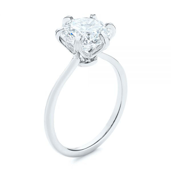 Six Prong Round Brilliant Engagement Ring [Setting Only] - EC025 With 0.9 Carat Round Shape Natural Diamond