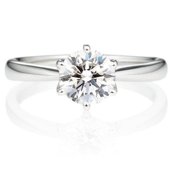 Six Prong Round Brilliant Engagement Ring [Setting Only] - EC010 With 0.76 Carat Round Shape Lab Diamond