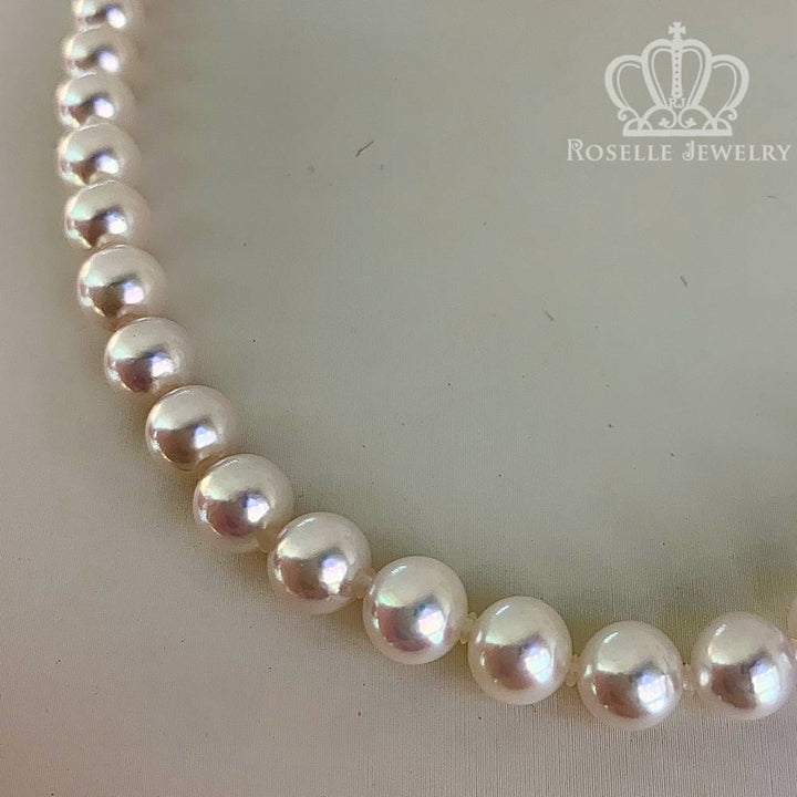 Tsukihana™ Premium Akoya Pearl Necklace 14K White Gold Clasp - AKP002 - Roselle Jewelry