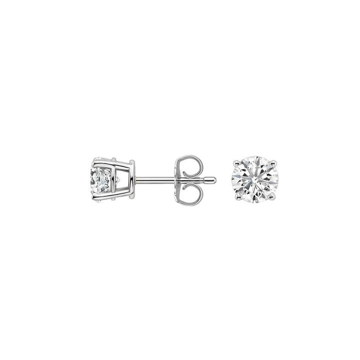 0.60CTW Four Prong Round Diamond Stud Earrings - SE013 - Roselle Jewelry