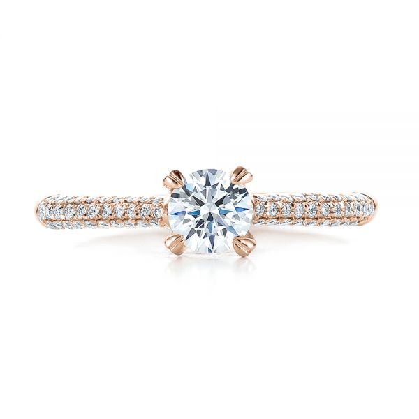 Contemporary Pave Set Diamond Engagement Ring [Setting Only] - EC077 - Roselle Jewelry