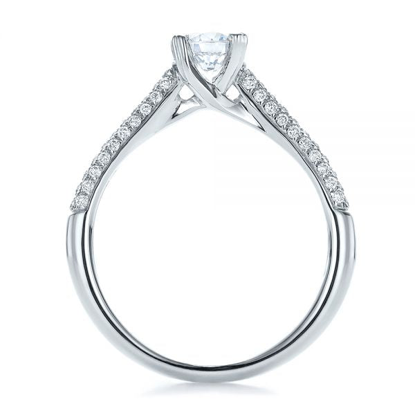 Contemporary Pave Set Diamond Engagement Ring [Setting Only] - EC077 - Roselle Jewelry