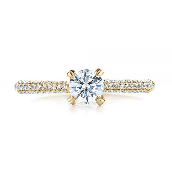 Contemporary Pave Set Diamond Engagement Ring [Setting Only] - EC077 - Roselle Jewelry