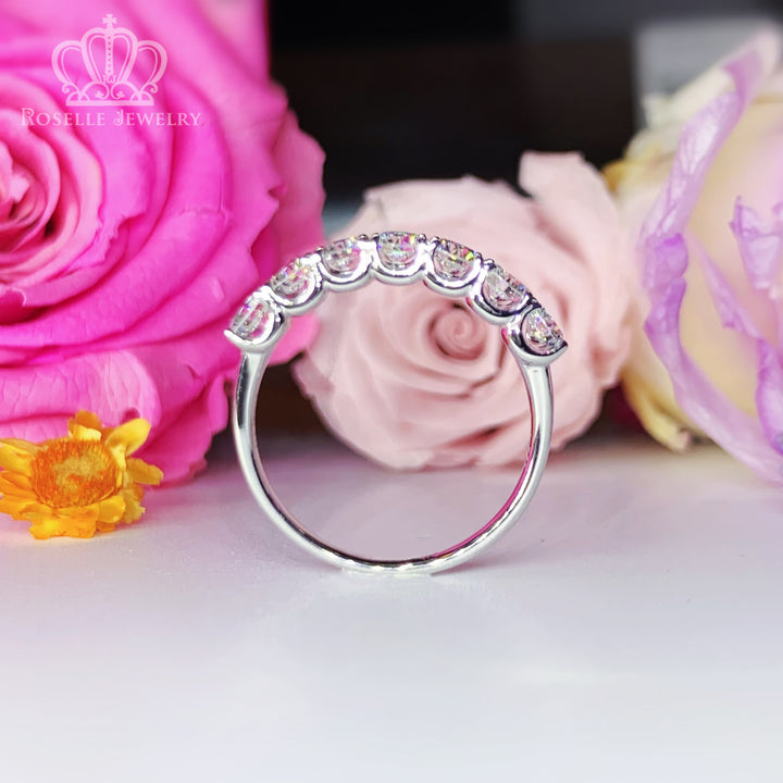 1.00CTW Seven Stone Half Eternity Wedding Ring - LGR017 - Roselle Jewelry