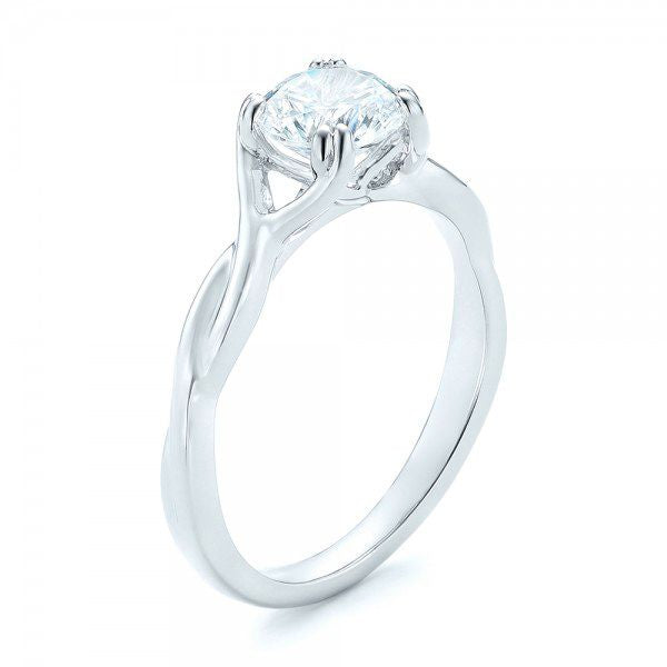 Petite Twist Solitaire Engagement Ring [Setting Only] - EC078 - Roselle Jewelry