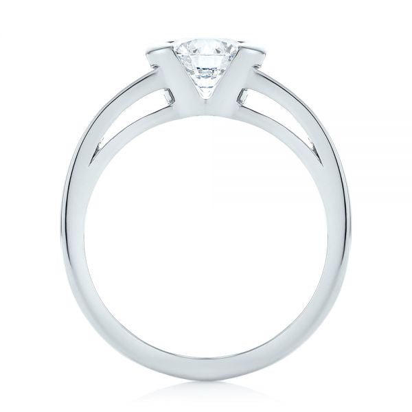 Solitaire Semi-bezel Diamond Engagement Ring [Setting Only] - EC033 - Roselle Jewelry