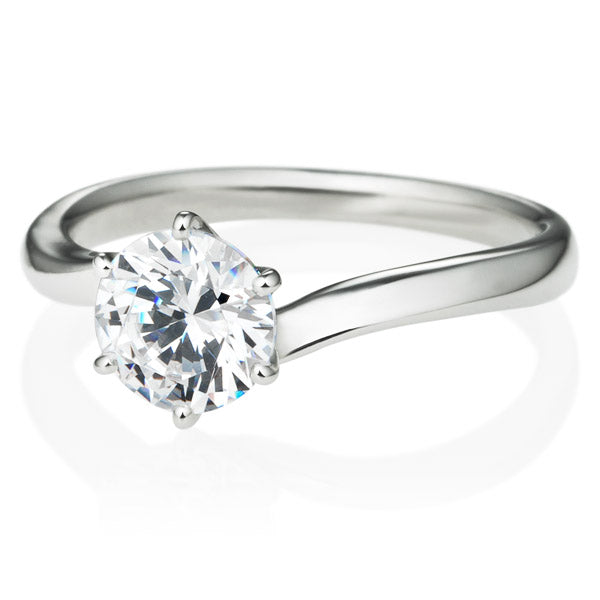 Six Prong Twist Round Brilliant Engagement Ring [Setting Only] - EC009 - Roselle Jewelry