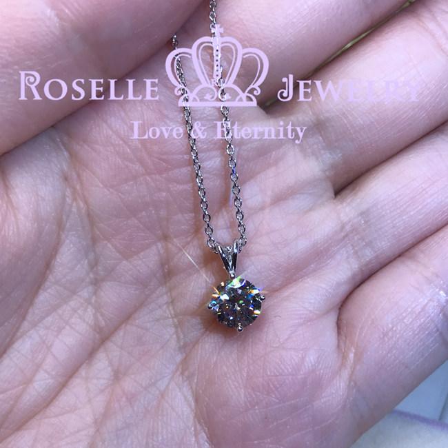 Four Prong Solitaire Pendant - C9 - Roselle Jewelry