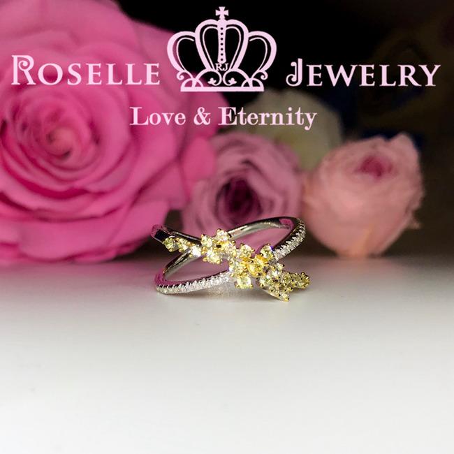 Twist Fancy Yellow Wedding Ring - BA28 - Roselle Jewelry