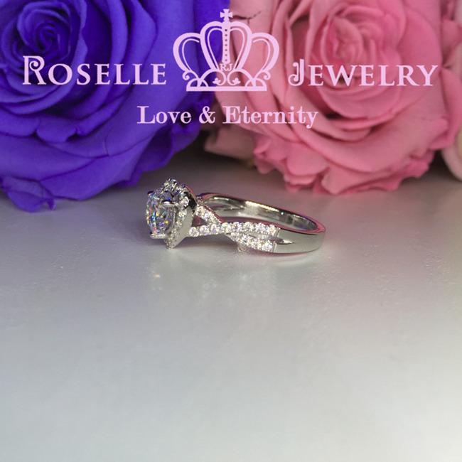 Heart Shape Halo Engagement Ring - V6 - Roselle Jewelry
