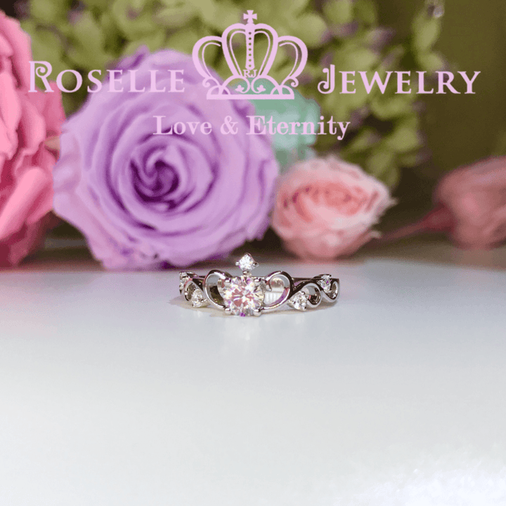 Crown Side Stone Engagement Ring - TN1 - Roselle Jewelry