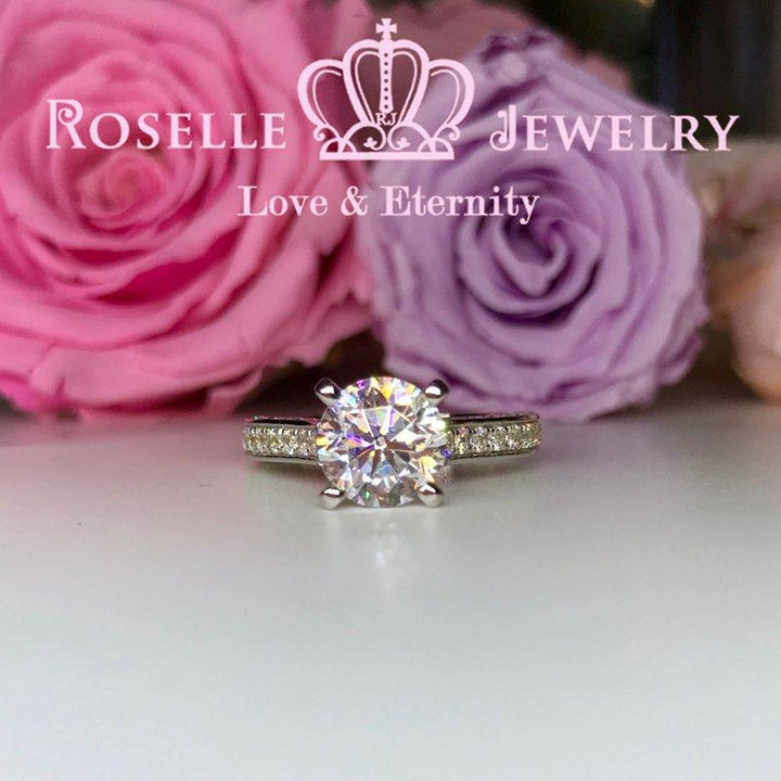 Four Prong Side Stone Engagement Rings - T9 - Roselle Jewelry